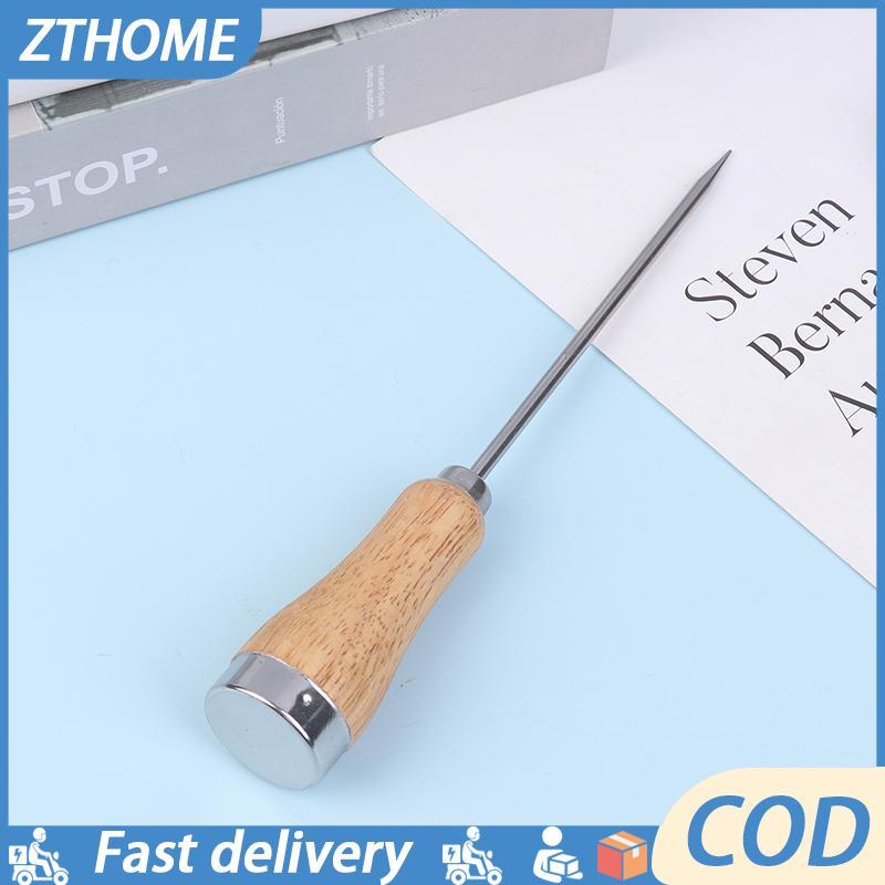 (COD) Ice Pi Ice Icing Breaker Tay cầm bằng gỗ Thép không gỉ Ice Pi Punch Crusher Cotail Sti Fruit B