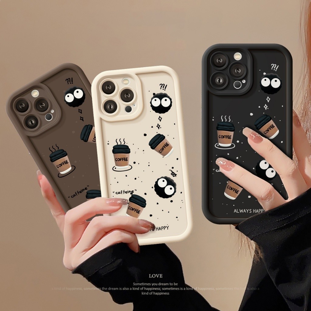 Ốp Lưng iPhone Viền Cao Cafe Vui Nhộn Chống Trầy Xước cho iP 7/8/Plus/X/XS/XR/11/12/13/14/15/16/Pro/