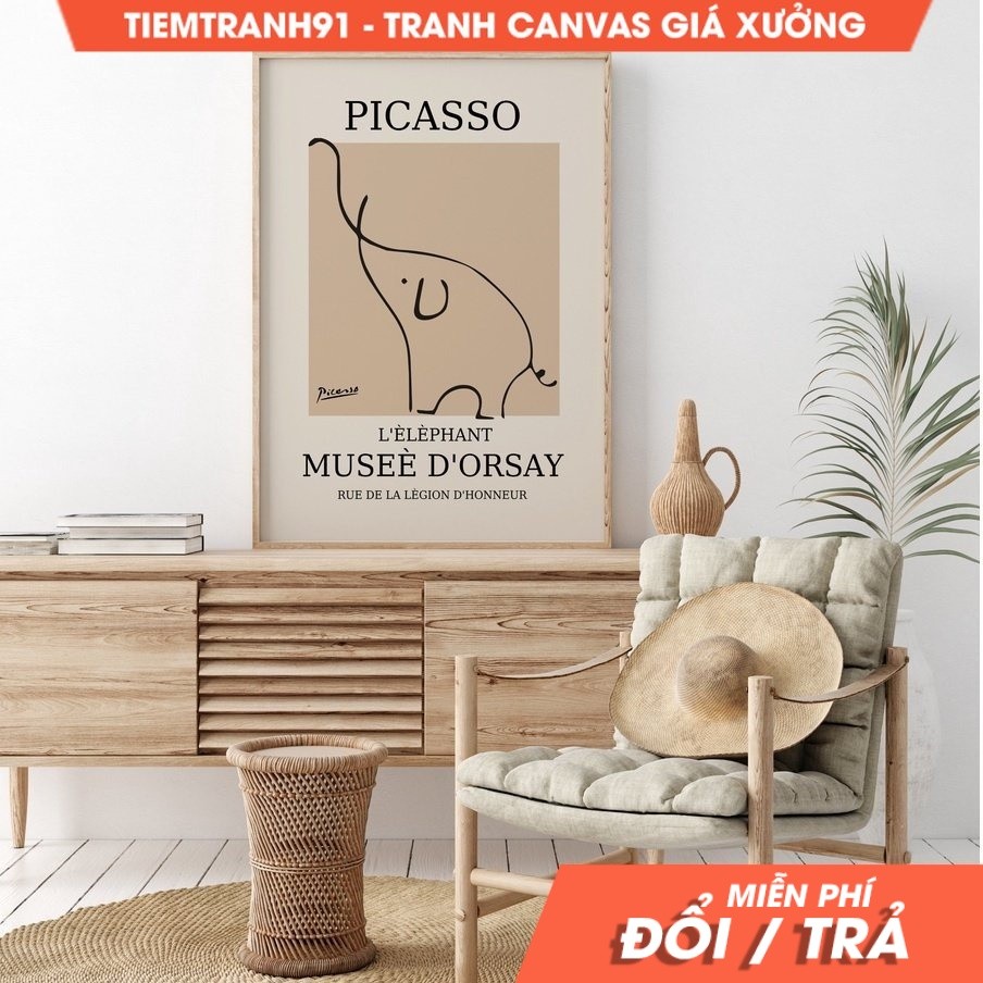 Tranh treo tường Pablo Picasso Exhibition Poster, Picasso Line Drawings, Animal Wall Decor, Picasso 