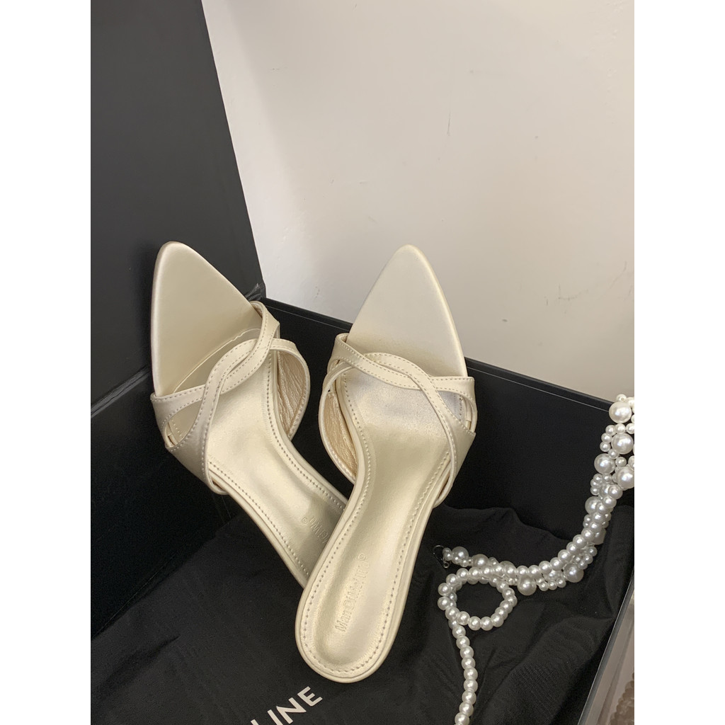 【Lamode】Giày Nữ Thời Trang HD Thời Trang Sản Phẩm Mới Stiletto Giữa Gót Mũi Nhọn Dép La Mã