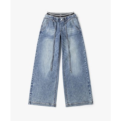 LEE - Quần jeans nữ ống rộng Indigo_LWB251303206039-A07877