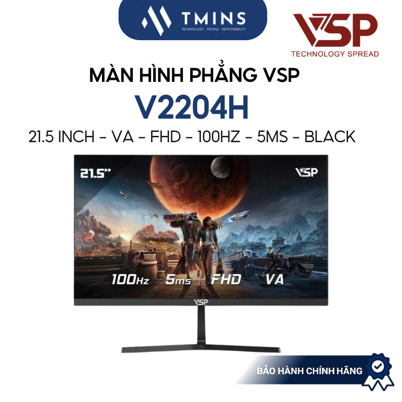 Màn hình phẳng VSP V2204H (21.5/ VA/ FHD/ 100Hz/ 5ms/ Black) - Bảo hành chính hãng