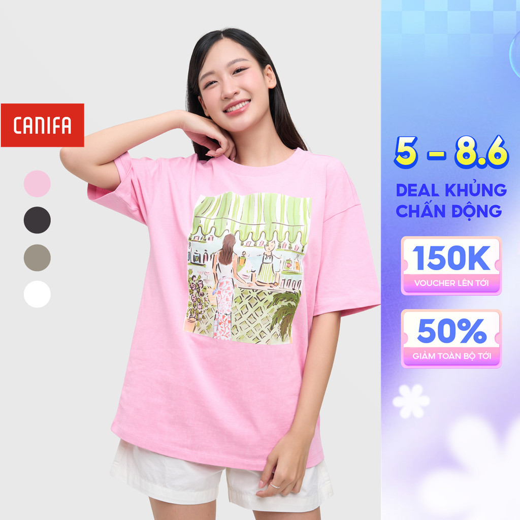 Áo phông nữ có hình in CANIFA 6TS25S007