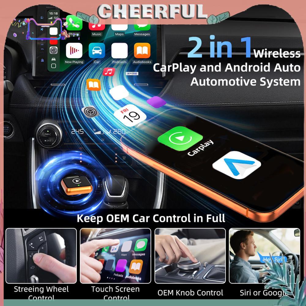 Bộ chuyển đổi Carplay 2 trong 1 và Android Auto Adapter không dây CarPlay & Android Auto