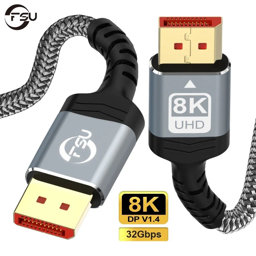Cáp DisplayPort FSU 8K 1.4, Cáp DP 8K @ 60Hz, 4K @ 144Hz, 2K @ 240Hz, Tốc độ làm mới cao 240Hz cho m