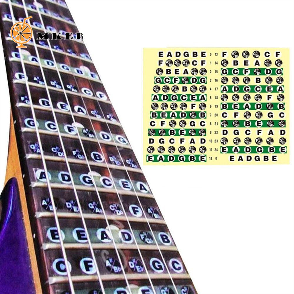 MKEB Guitar Note Sticker Frets Note Decal Âm Nhạc Cân Đàn Guitar Điện Học Đàn Guitar Phụ Kiện Người 