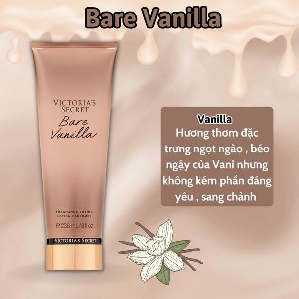 ( AUTH ) Sữa dưỡng thể Victoria's Secret Bare Vanilla Body Lotion 236ml fullsize