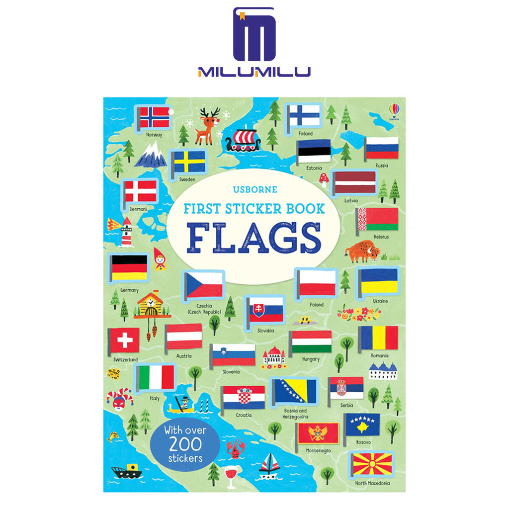 Usborne First Sticker Book Flags Sách tiếng Anh gốc