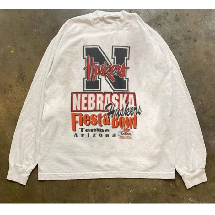 26 Phong Cách Mới Nebraska Pháp Top Cặp Đôi Phong Cách Dài Tay Áo Thun Rời Nam Nữ