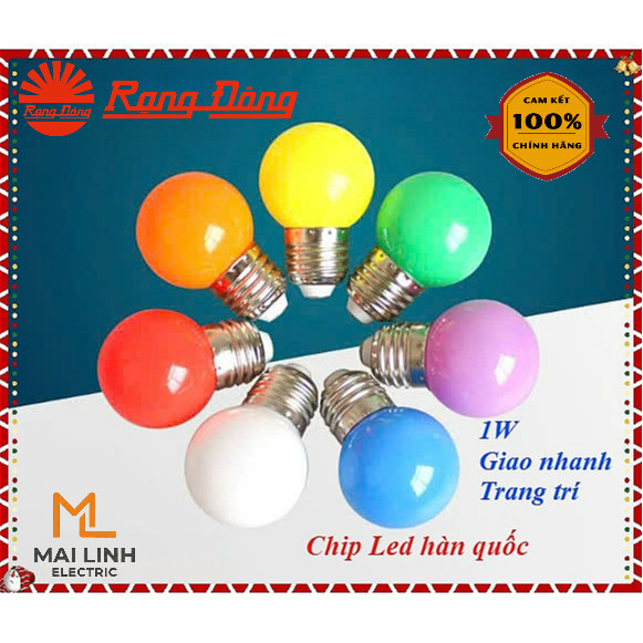 (Rạng Đông) Bóng đèn LED tròn trang trí 1W - Đui E27, tiết kiệm điện, Model A45W/1W