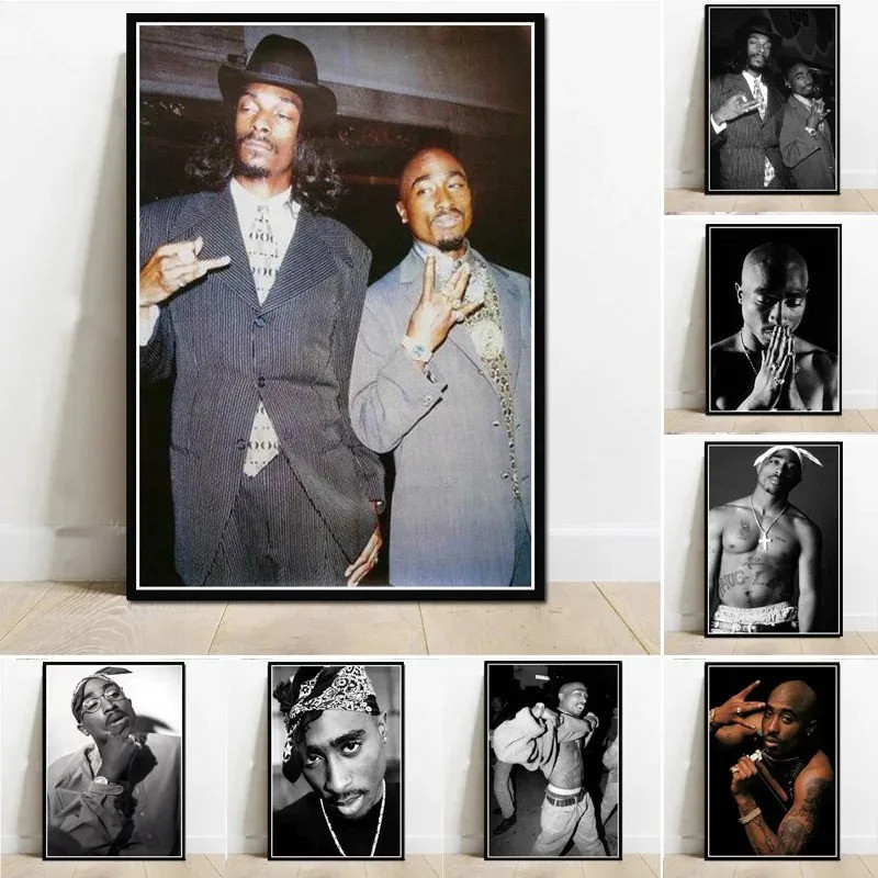 Snoop Dogg & Tupac 2Pac Rapper Ngôi Sao Âm Nhạc Album Poster In Hình Nghệ Thuật Treo Tường Tranh Can