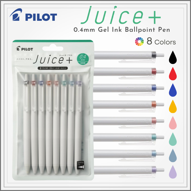 PILOT Juice+ Juice Plus 0.4mmGel Pen Retractable Gel Ballpoint Pen 8-Color LJL14