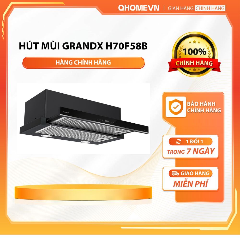 Máy hút mùi GRANDX H70F58B | HÀNG CHÍNH HÃNG