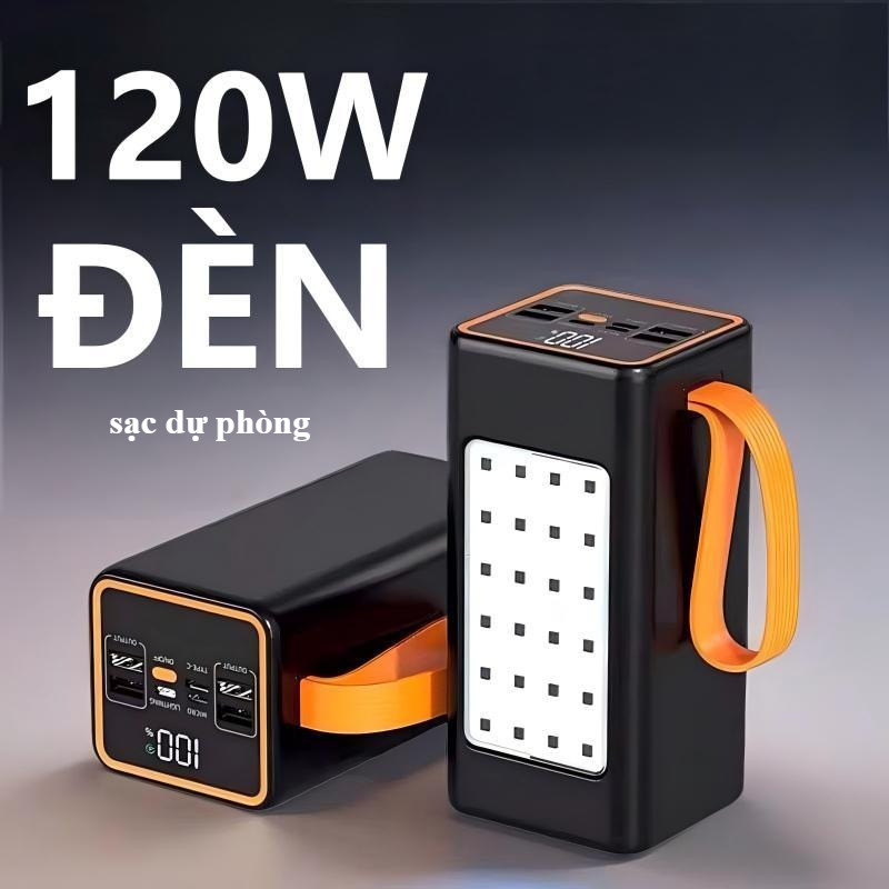 Sạc dự phòng 150000mAh 90000mah sạc nhanh 120W  pin dung lượng lớn có dây cắm nhiều điện thoại