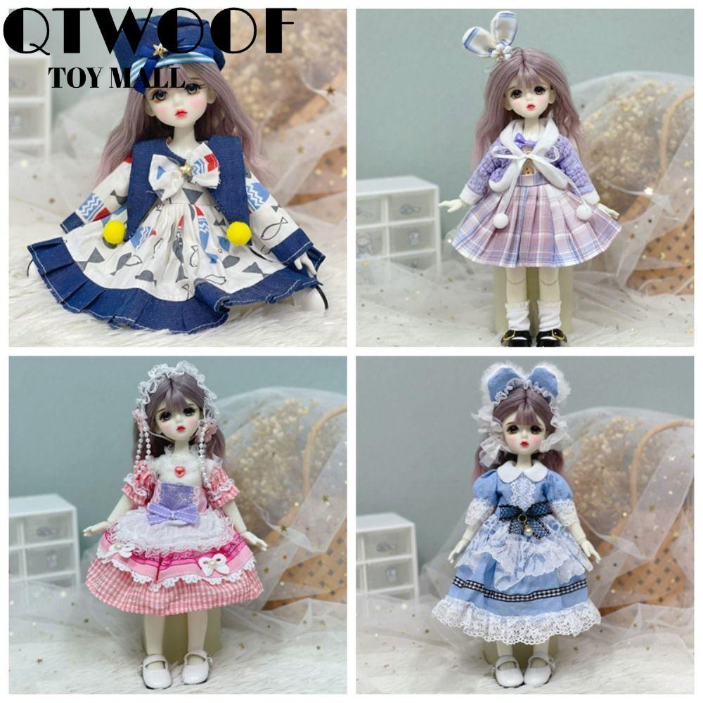 Trang phục hầu gái QTWOOF, Lorita có mũ 1 / 6 Quần áo búp bê BJD, Đầm Lorita dễ thương thời trang tr