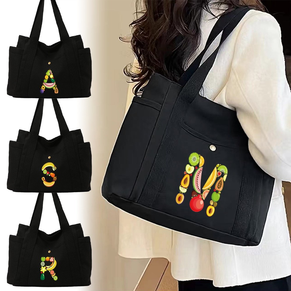 HOT Black zipper bag zipper bag lightweight canvas zipper bag thick cloth fan birthday gift multi-ba