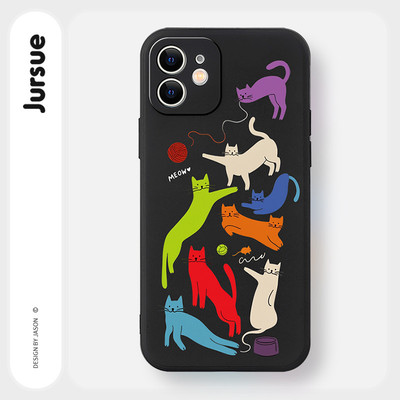 JURSUE Ốp lưng dễ thương đẹp hoạt hình độc lạ Nghệ thuật trừu tượng ngộ nghĩnh nam chống sốc chống bẩn mềm cho iPhone 17 Air 16 15 14 13 12 11 PRO MAX SE 2020 X XR XS ip 8 7 Plus MZ506527