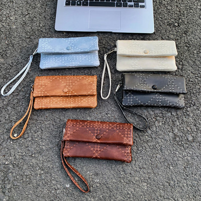 Retro Tối Giản Cổ Tay Di Động Ví Nữ Son Môi Lưu Trữ Đa Năng Dung Tích Lớn Dây Kéo Ví Đựng Tiền Xu