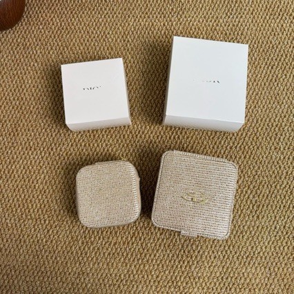 New Christmas gold-thread square makeup bag, large jewelry box, small jewelry box