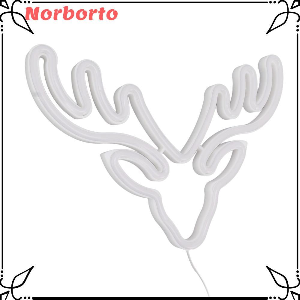 Đèn LED neon NORBORTO, USB hình hươu hoặc đèn neon chạy bằng pin, tiết kiệm năng lượng 5V PVC LED ne
