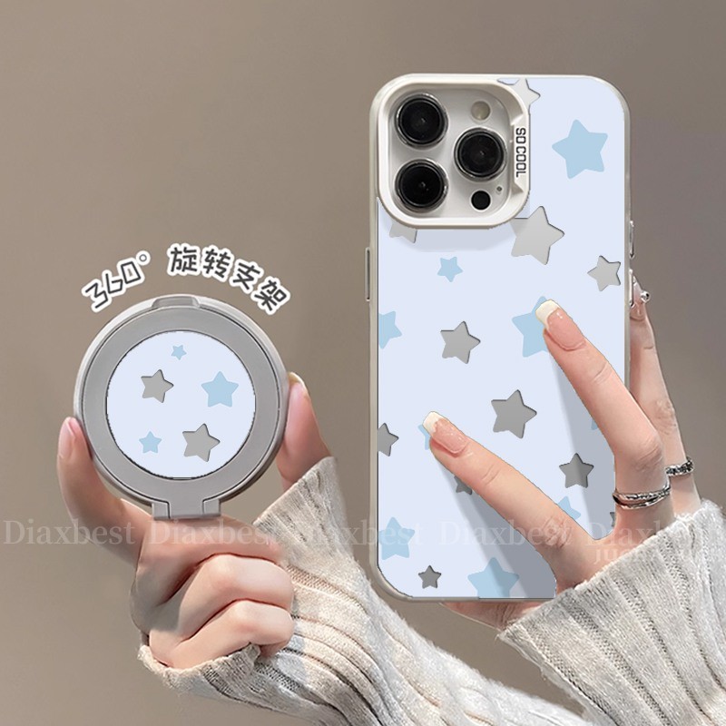 Ngôi Sao Xanh Thích Hợp Cho Huawei pura70pro Vỏ Điện Thoại Mới Pura80Ultra Có Giá Đỡ Xoay p6o Màu Mờ