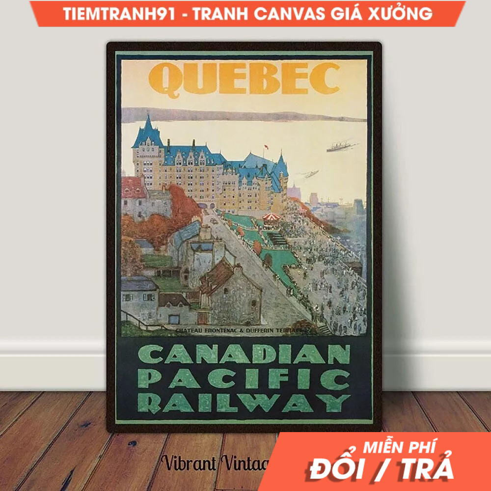 Tranh treo tường, Quebec Canada Print, Canada Wall Art, Chateau Frontenac, Vintage Canada Print, tặn