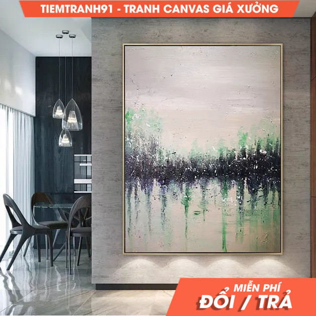 Tranh treo tường, Large Abstract Painting Original, Minimalist Abstract Painting,Sea Abstract Painti