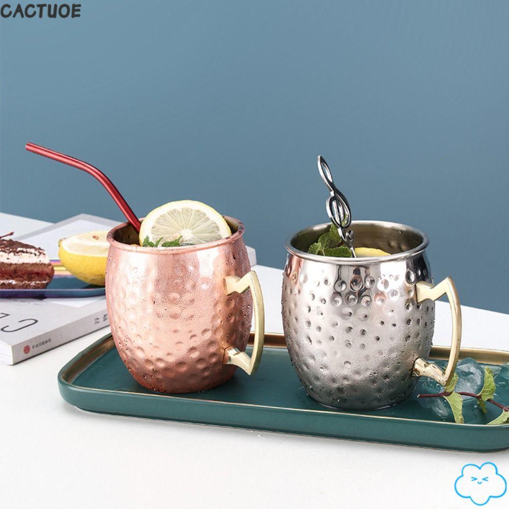 Cốc búa CACTUOE, Cốc cốc dày 500ml, có tay cầm đinh tán chắc chắn Moscow Mule thủ công mịn màng Mosc