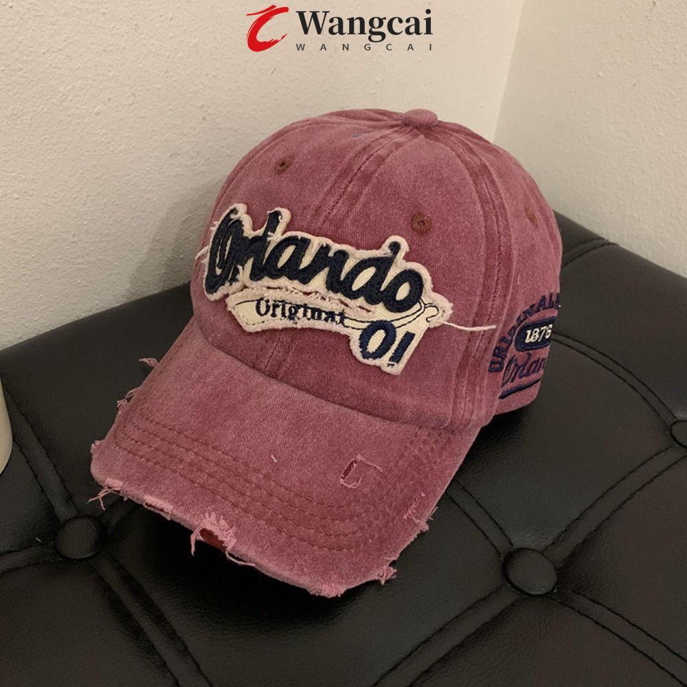 Mũ bóng chày cổ điển WANGMCAI, Mũ thêu chữ Orlando phong cách Hàn Quốc, Mũ Cotton thời trang Hip Hop