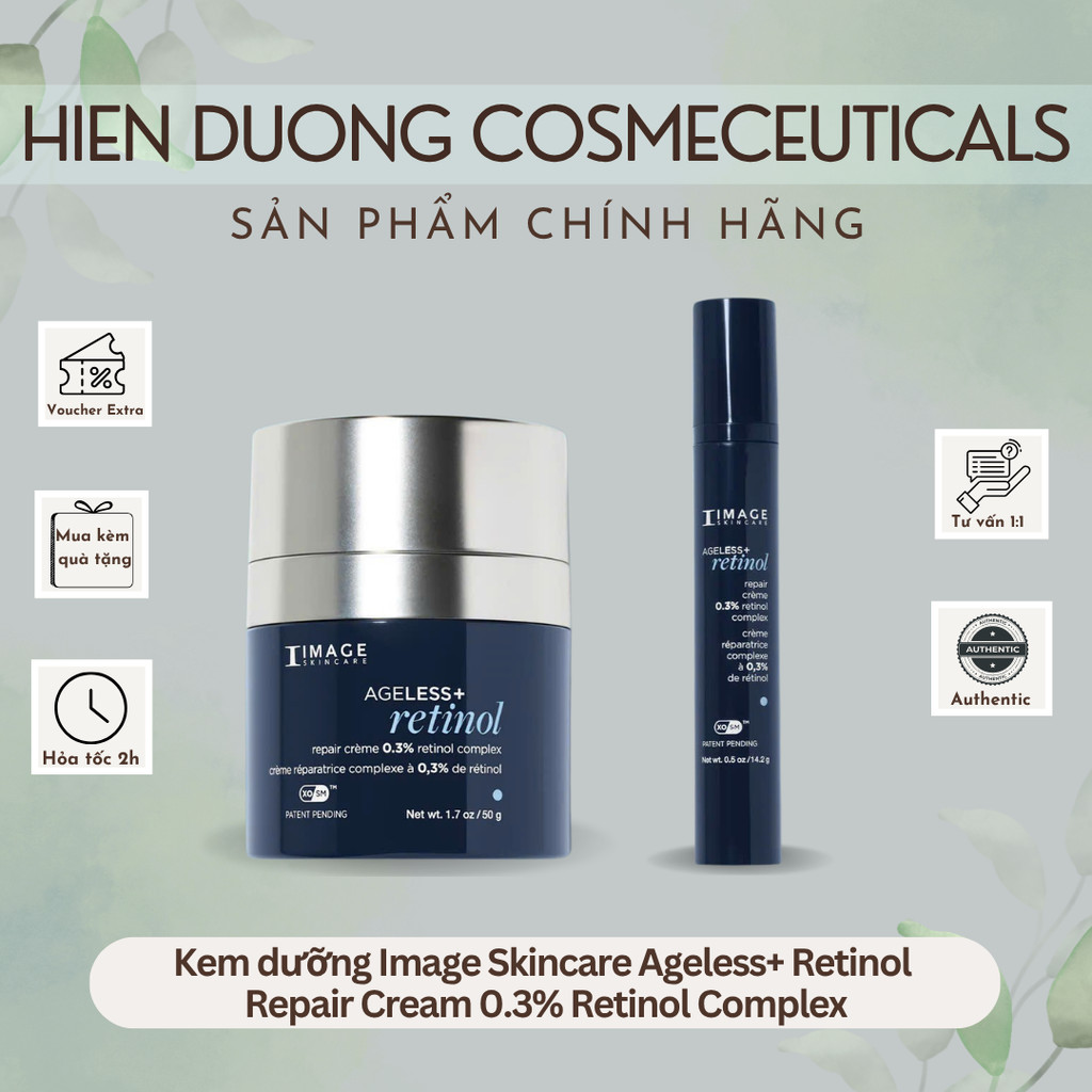 [Hàng Công Ty] Kem dưỡng Image Skincare Ageless+ Retinol Repair Cream 0.3% Retinol Complex | Căng bó