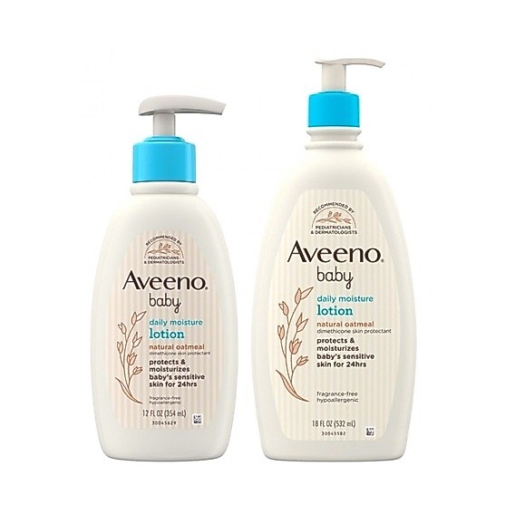 Sữa dưỡng thể Aveeno Baby Daily Moisture dành cho da nhạy cảm, bột yến mạch keo tự nhiên & Dimethico
