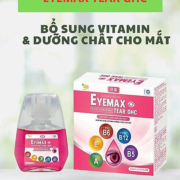 Nước nhỏ mắt Eyemax Tear GHC, Bổ sung Vitamin và dưỡng chất cho mắt, chai 13ml