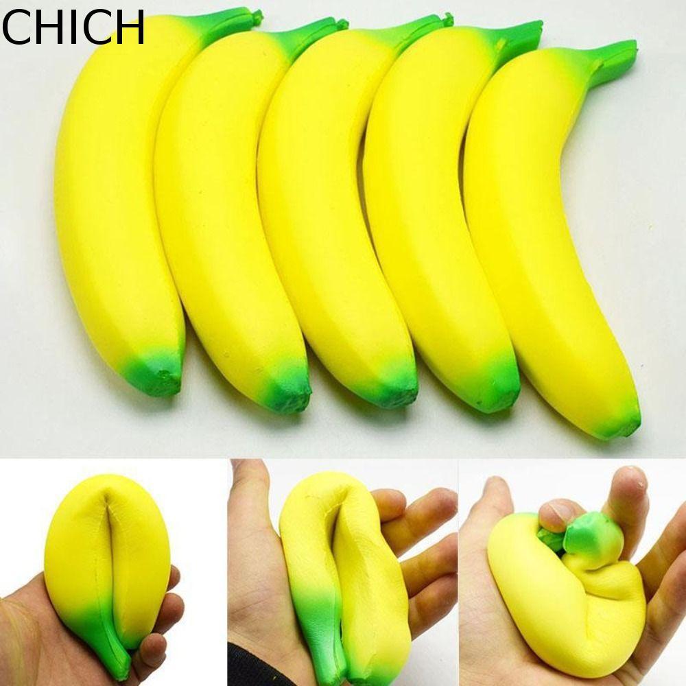Đồ chơi bóp chuối CHICH, Đồ chơi bóp vàng xanh tăng chậm, Mô phỏng giảm tốc chuối Đồ chơi bóp trái c