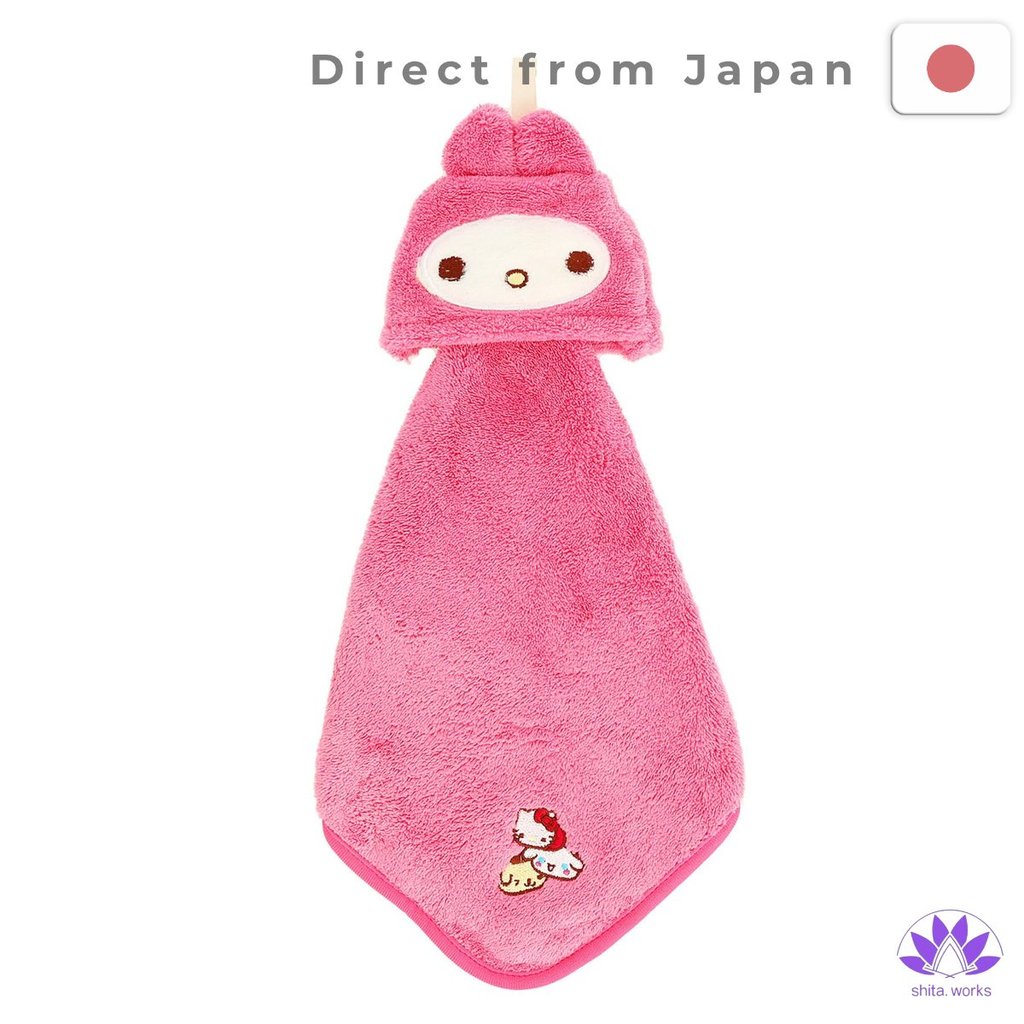 Khăn treo Marushin, chất liệu microfiber, họa tiết nhân vật Sanrio My Melody, đồ dùng cho cổng trườ