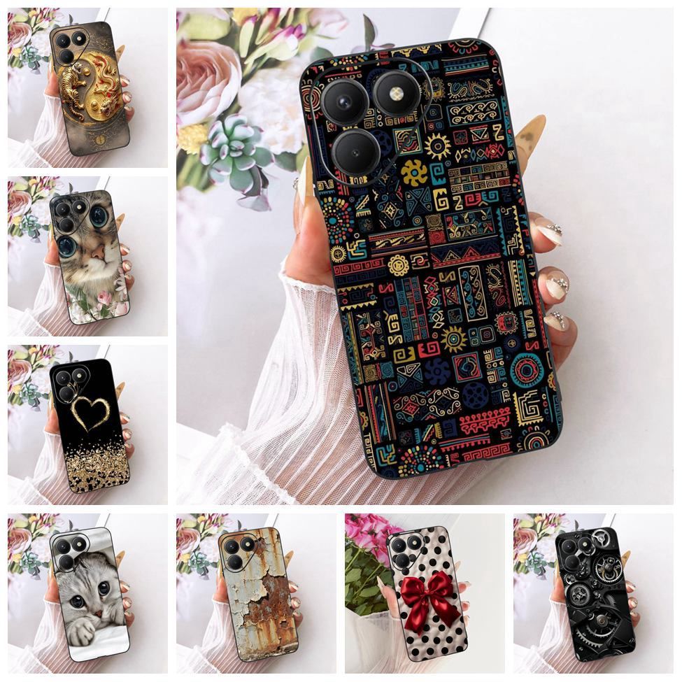 Dành Cho Tecno Pova7 4G LJ6 Vỏ Điện Thoại Cho Techno Pova 7 4G Ốp Lưng Silicon Mèo Dễ Thương Hoa San