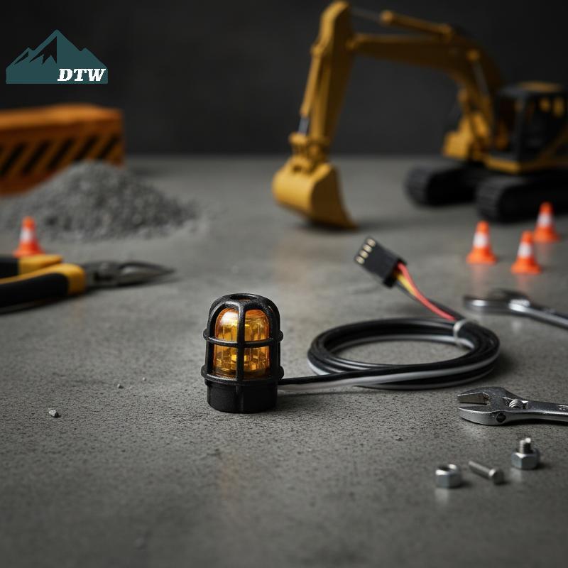 DTW 1 Đèn LED Kỹ Thuật Xoay 360 Độ 1 / 14 Máy Xúc RC Tru Trailer Tipper 770S Cho Tamiya Scania Thể T
