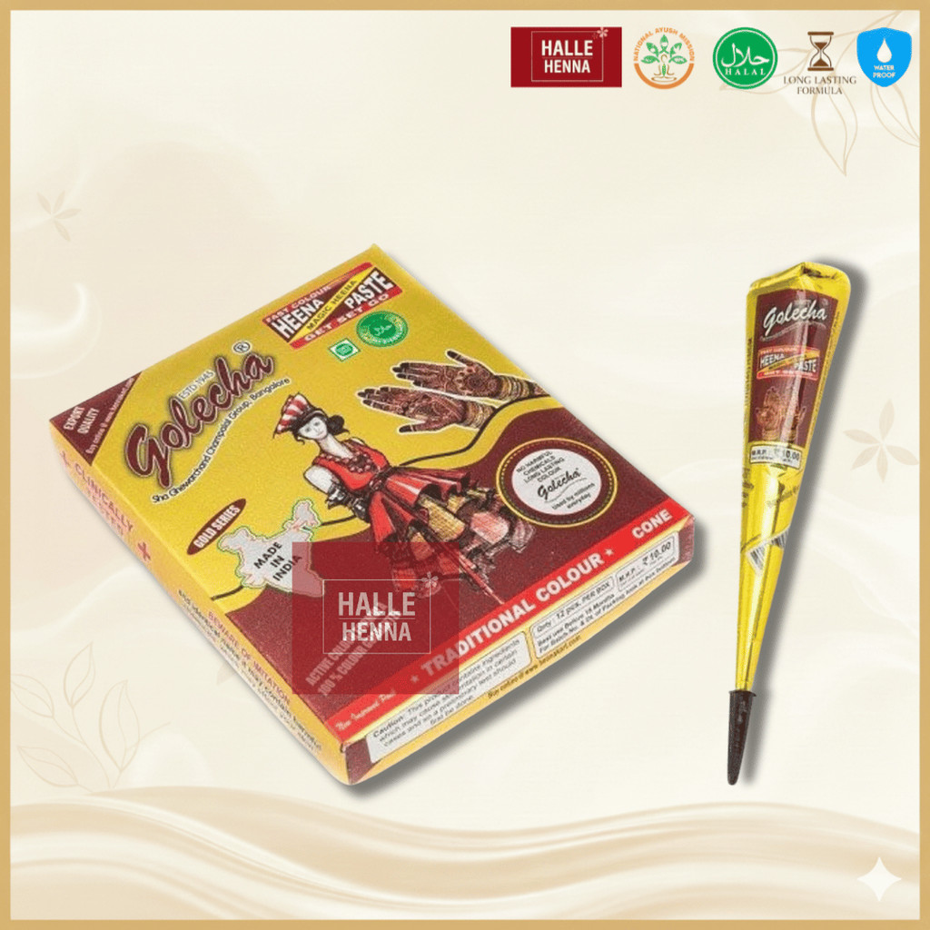 Mực Vẽ Henna GOLECHA Maroon (Đỏ Nâu) Chính Hãng Ấn Độ – Henna Cone Vẽ Mehendi, Body Art, Lưu Màu Đẹp