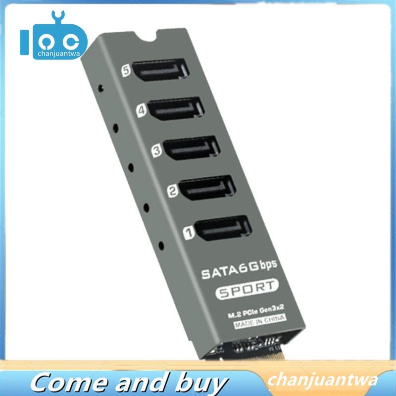 Dành cho thẻ mở rộng máy tính M. Bộ chuyển đổi 2 PCIe sang 5 cổng SATA3.0 Riser JMB585 Hỗ trợ chức n