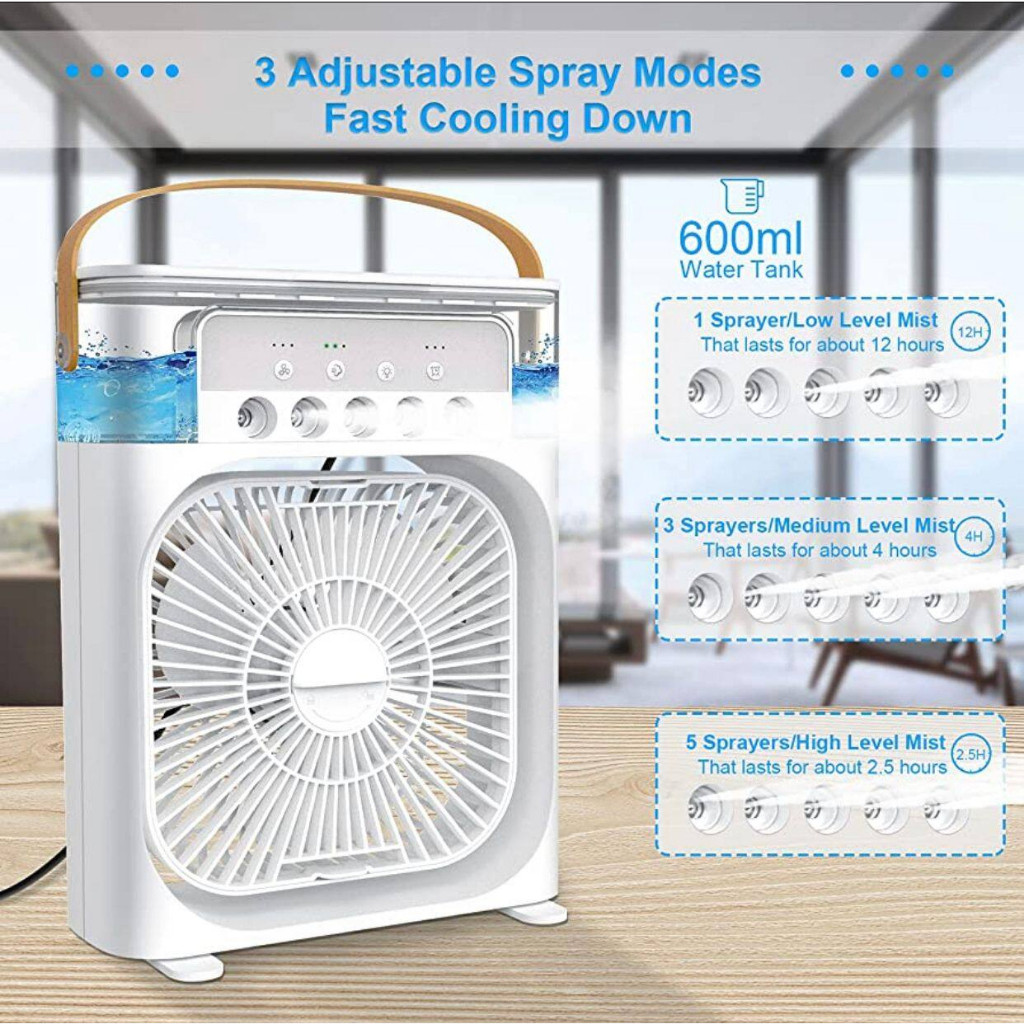 Singee Di Động USB Mini Máy Lạnh Không Khí Làm Mát Sương Quạt Kipas Penyejuk Mini Meja Quạt Mini Kip