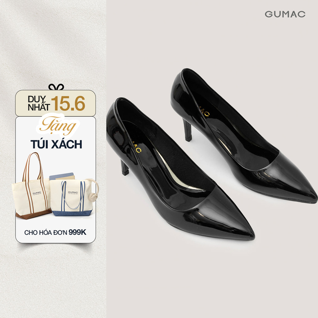 Giày cao gót GUMAC chất liệu da bóng cao 7cm GD12073