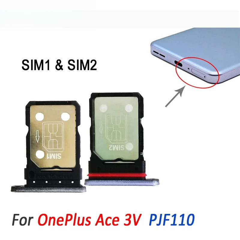 Khay Đựng Thẻ SIM Kép Cho OnePlus Ace 3V PJF110, SIM1 & SIM2 Khay Đựng Thẻ Linh Kiện Thay Thế