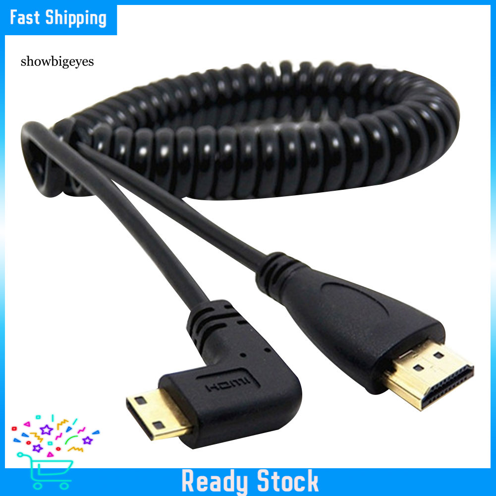 SGES Mini HDMI tương thích với HDMI Nam 90 độ Bộ chuyển đổi góc phải 90 độ cho máy tính SLR
