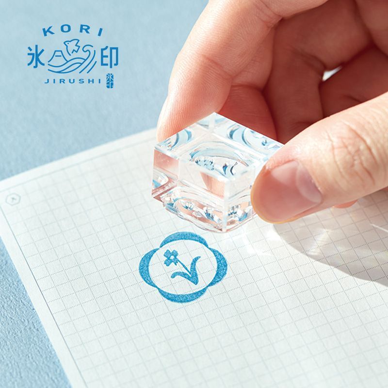 K JIM Jingong Trong Suốt Ice Seal Seal Sổ Tay Pha Lê Cao Su Tem Seal Trong Suốt Acrylic Sổ Tay Seal 