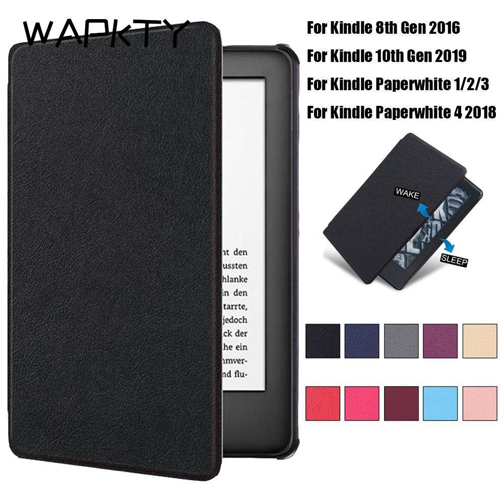 WAPKTY Smart Colorful 6 "eBook Reader Da PU siêu mỏng cho Kindle 8 / 10th Gen Paperwhite 1 / 2 / 3 /