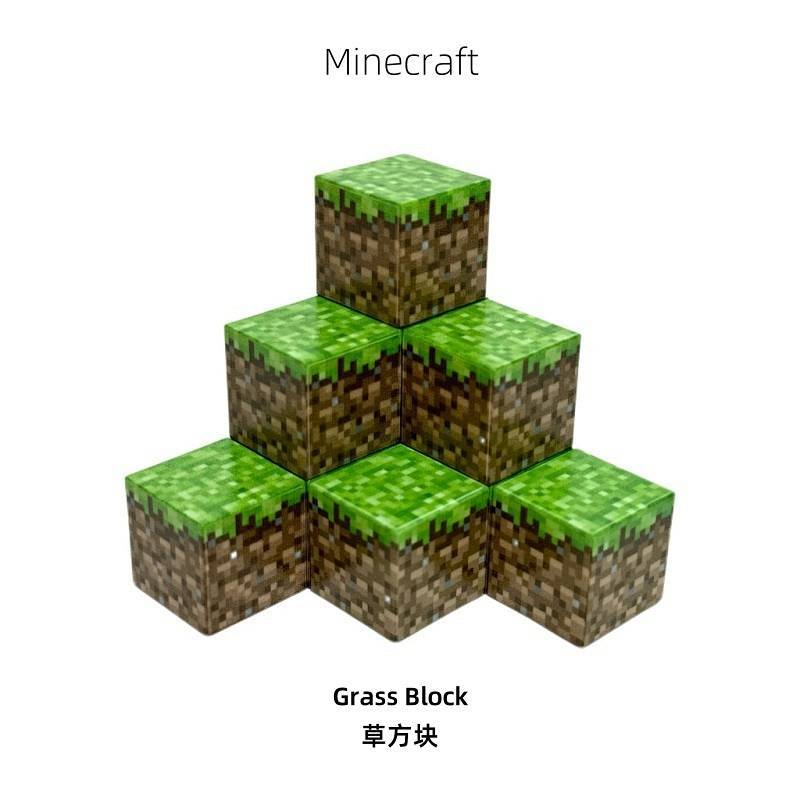 My World Magnetic Block Building Blocks Single Bed Wooden Bucket Treasure Box Leaves Oak Door 7iAF