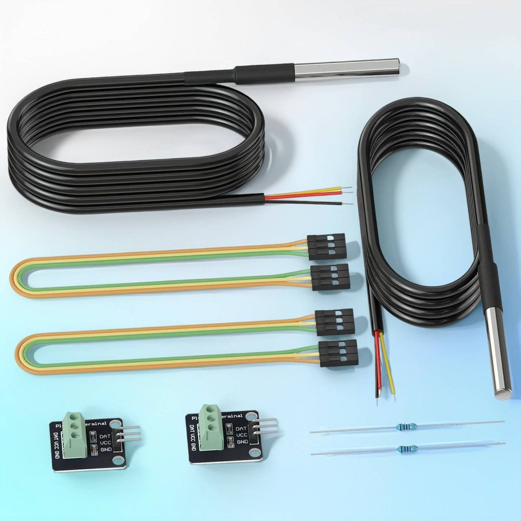 2 Miếng Có Thể Điều Chỉnh Độ Phân Giải DS18B20 Cảm Biến Cảm Biến Dự Án DS18B20 Cảm Biến Nhiệt Độ Kéo