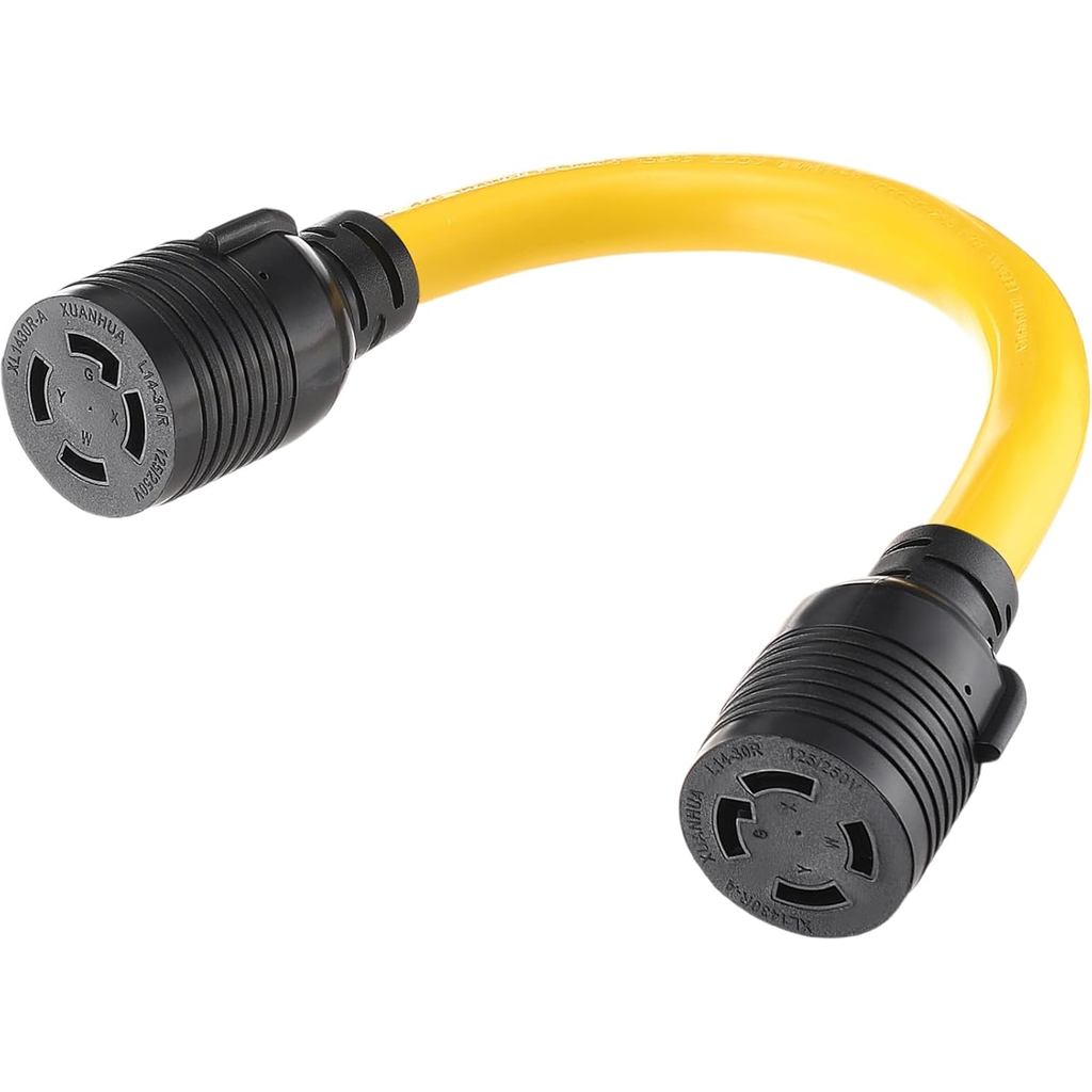 Kanayu 1.5 Ft L14-30R sang L14-30R 30 Amp Máy Phát Điện Dây Tương Thích Với NEMA, 4 Prong Khóa Nữ Sa