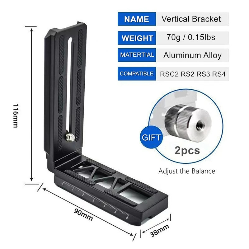 Máy Ảnh DSLR Giá Đỡ Phát Hành Nhanh Dọc Chụp Gắn Tấm Cho DJI Ronin RSC2 RS2 RS3 RS3 Mini RS3 Pro Gim