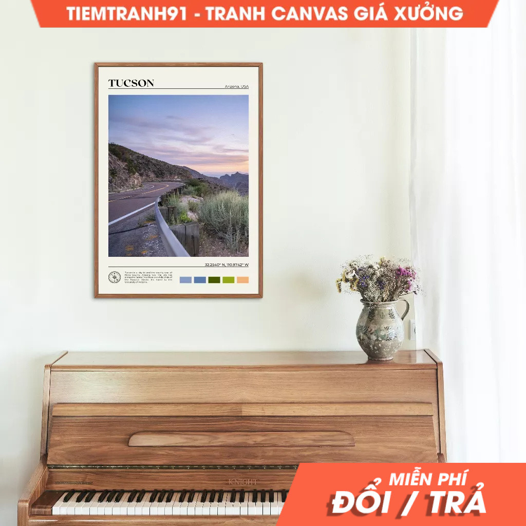 Tranh treo tường, Oil Paint, Tucson Wall Art, Tucson Poster, Tucson Photo, Tucson Wall Decor, Texas 