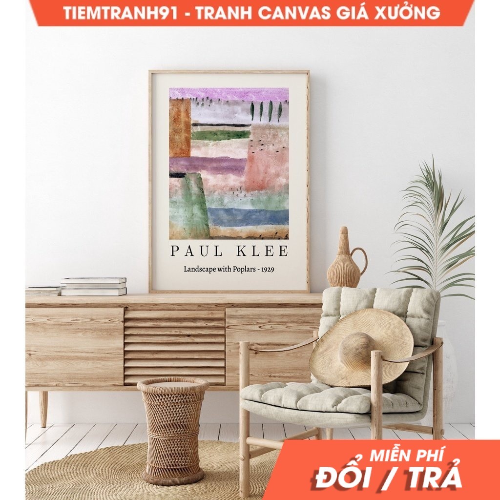 Tranh treo tường Paul Klee Landscape with Poplars, Paul Klee Exhibition Poster, Pul Klee, Paul Klee,